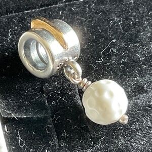 Pandora two tone Golf Ball dangling charm with 14K gold